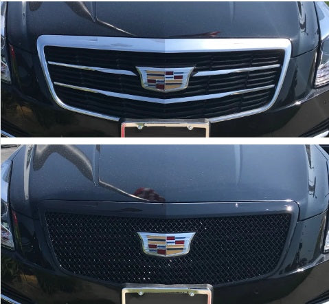CADILLAC ATS GLOSS BLACK Grille Overlay 2015 Thru 2019 ABS464BLK