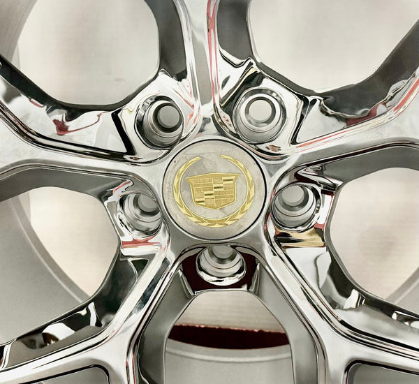 "MUSCLE" CHROME 18" X 8.5" SET OF 4 5x115 WHEELS FITS MOST CADILLACS DTS DEVILLE