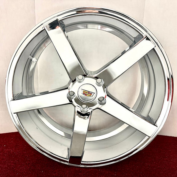"FIVER" CHROME 20" X 8.5" SET OF 4 WHEELS 5x120 CT6 CTS CT5 XTS