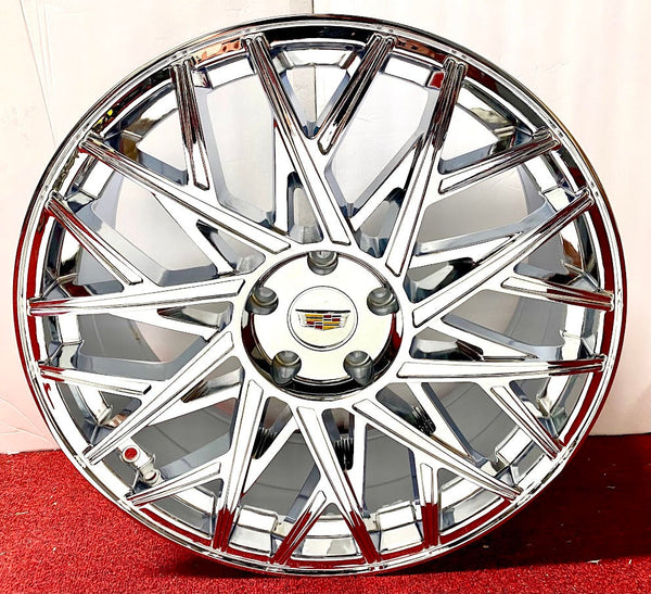 "V STAR" CHROME 20" X 8.5" SET OF 4 WHEELS 5x115 DTS DEVILLE STS