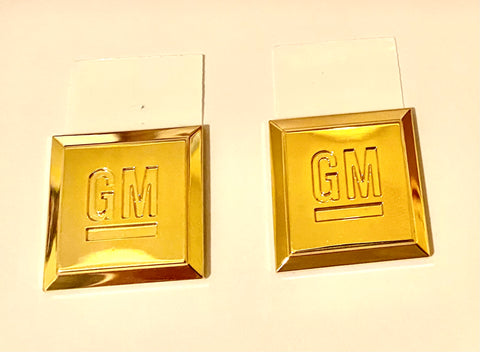SMALL GM SQUARE 24K GOLD EMBLEM PAIR