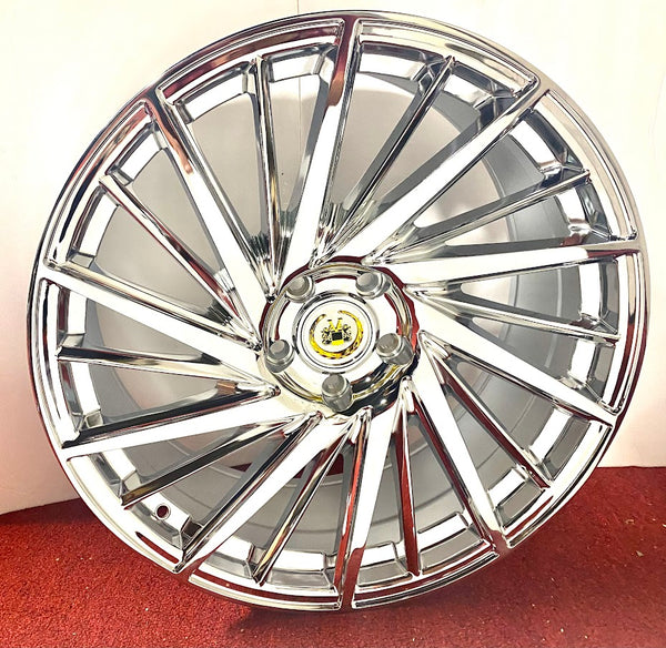 "SHREDDER" CHROME 20" X 8.5" SET OF 4 WHEELS 5x115