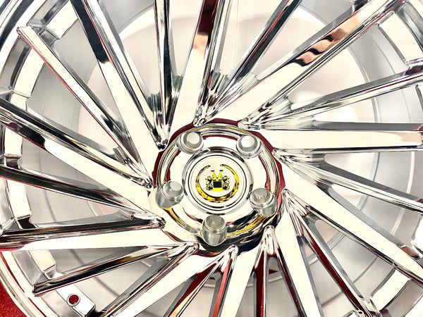 "SHREDDER" CHROME 20" X 8.5" SET OF 4 WHEELS 5x115