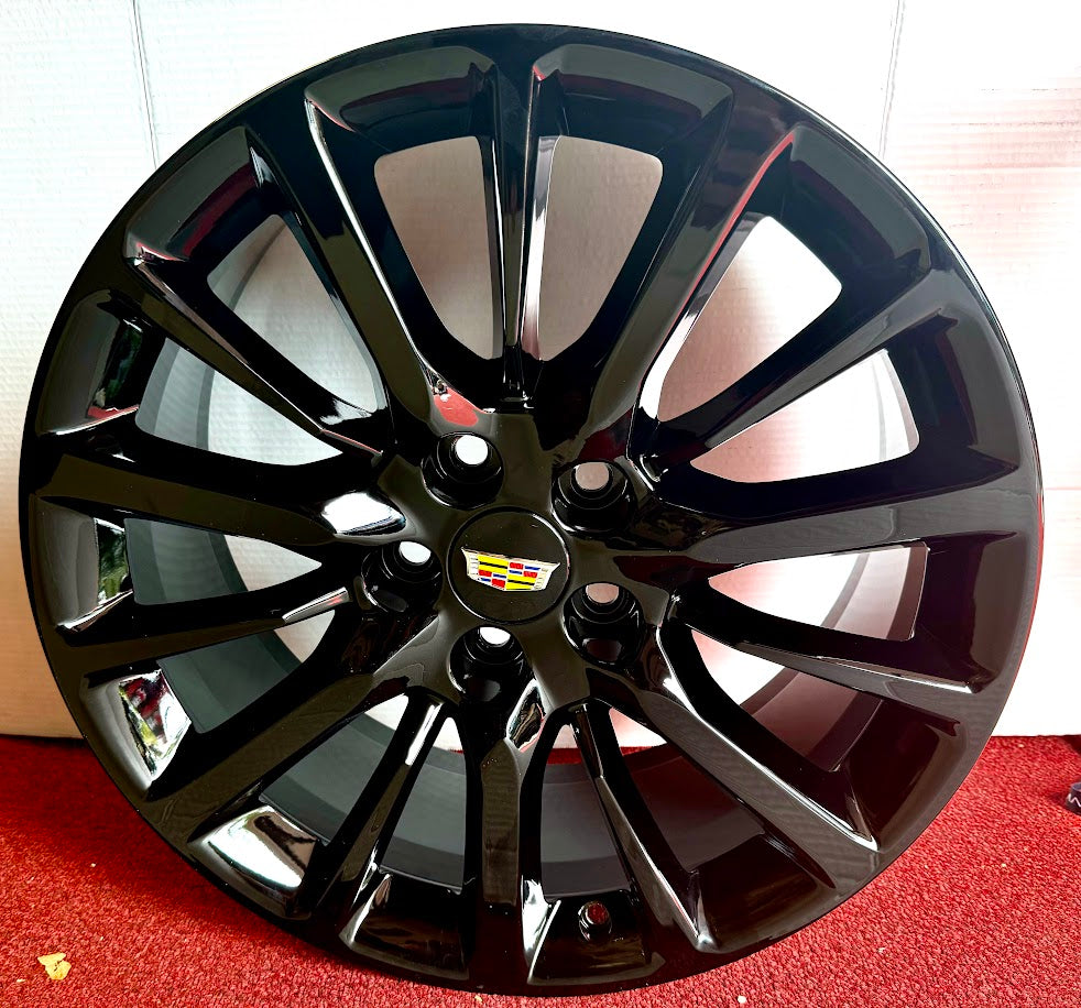 XTS CTS CTS V CT6 GLOSS BLACK 19" X 8.5" GENUINE FACTORY GM SET OF 4 WHEELS