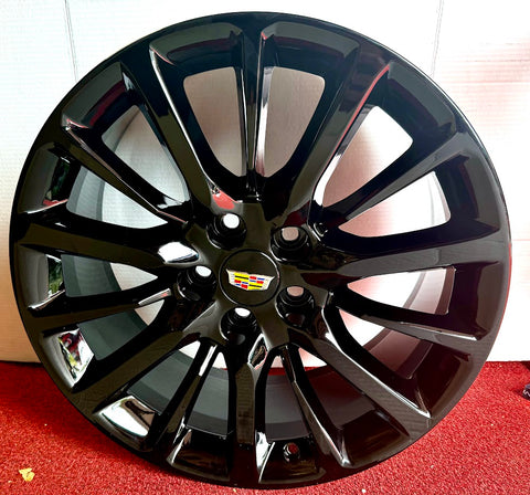 XTS CTS CTS V CT6 GLOSS BLACK 19" X 8.5" GENUINE FACTORY GM SET OF 4 WHEELS