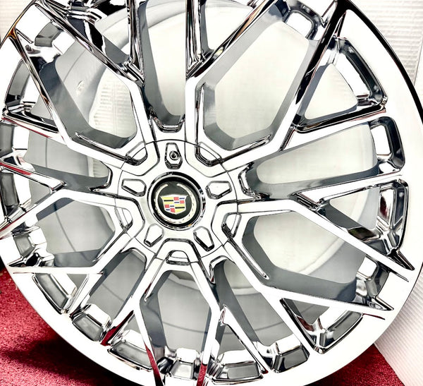"KRAZE" CHROME 20" X 8.5" SET OF 4 WHEELS FITS MOST CADILLAC 5X115 DTS DEVILLE