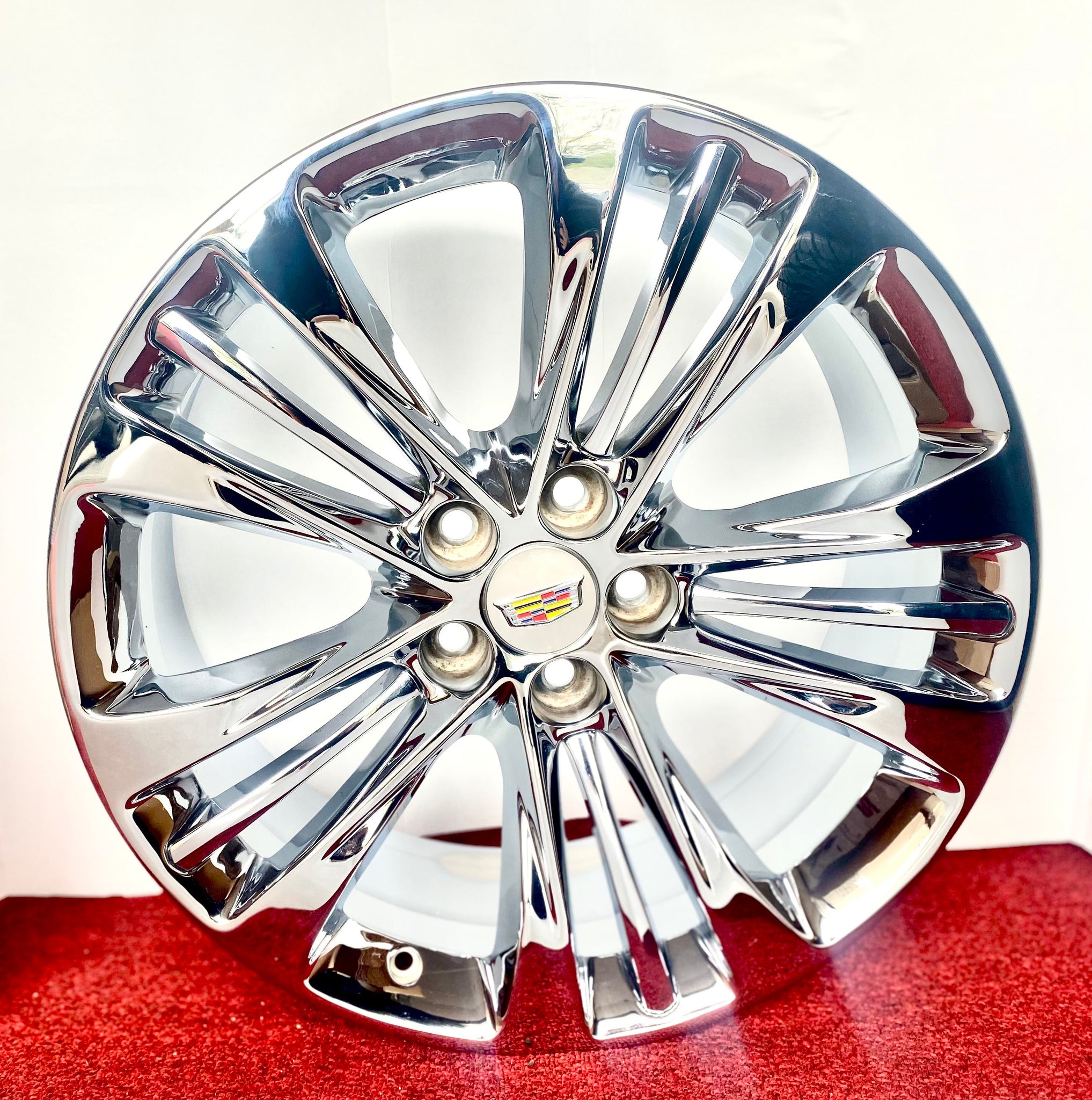 Cadillac FACTORY PLATINUM EDITION TRIPLE CHROME PLATED WHEELS 20" COMPLETE PACKAGE