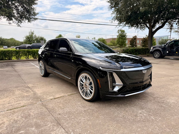 20" XT5 XT6 SRX LYRIQ CHROME PERFECT FIT WHEELS WITH FLOATING CENTER CAPS
