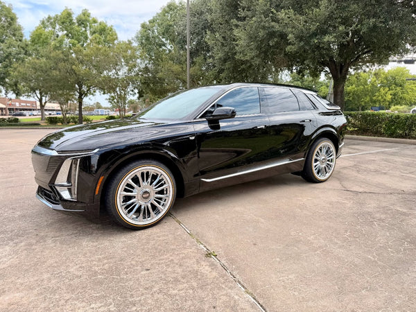 20" XT5 XT6 SRX LYRIQ CHROME PERFECT FIT WHEELS WITH FLOATING CENTER CAPS