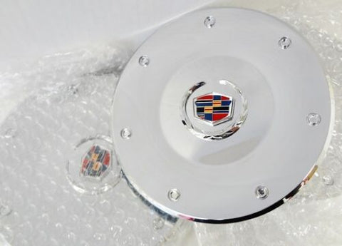 CTS CHROME FACTORY STYLE EMBLEM CENTER CAPS SET OF 4 2003 AND 2004 ONLY