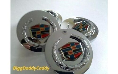 CADILLAC 2 5/8TH" CHROME FACTORY STYLE CENTER CAPS SET OF 4