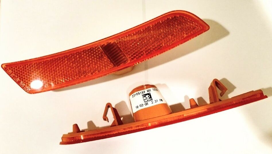 2 Smoked LED Side Marker Lights - Amber, For 2015-2019 Cadillac ATS, CTS, CTS-V