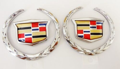 STS CHROME 3" WREATH AND CREST PAIR