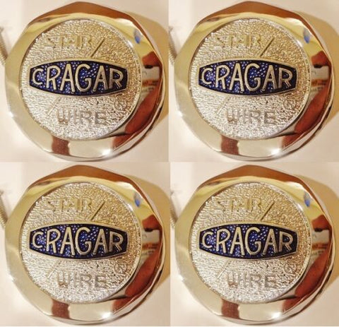 CRAGAR STAR WIRE CHROME CENTER CAPS SET OF 4