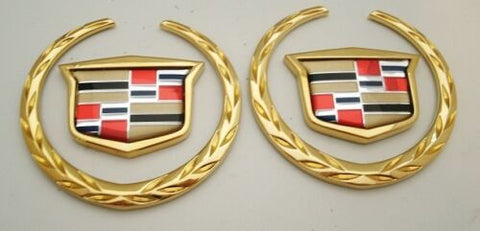 ESCALADE 24K GOLD FRONT AND REAR WREATH AND CREST EMBLEMS 2002-2006