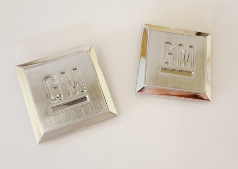 LARGE CHROME GM SQUARE EMBLEM PAIR FOR SUVS AND TRUCKS