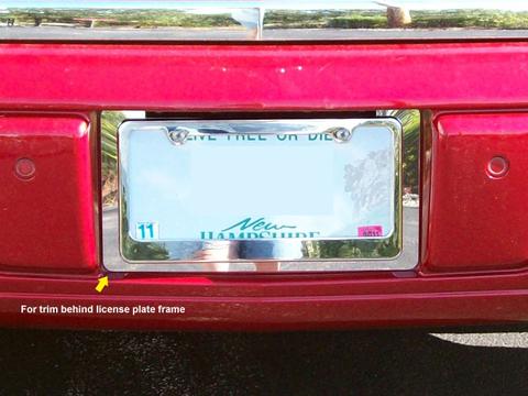 STAINLESS LICENSE PLATE BEZEL 1PC FITS 2006-2011 CADILLAC DTS LP46245