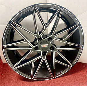 GLOSS BLACK MACHINED FACE "STRAFE" 20" X 8.5" SET OF 4 WHEELS 5x120