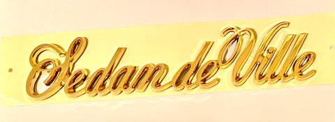 SEDAN DEVILLE 24K GOLD SCRIPT EMBLEM PAIR