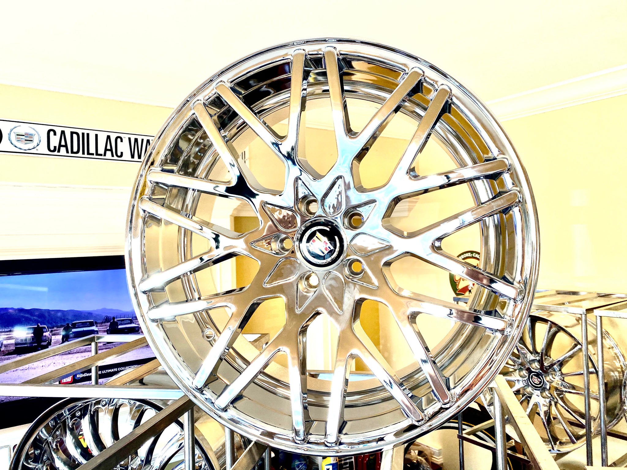 CHROME STACKED II 18" X 8.5" SET OF 4 WHEELS FITS MOST CADILLAC 5x115