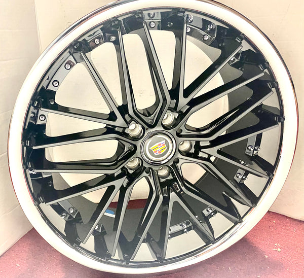 CEO BLACK STAINLESS LIP 20" X 8.5" SET OF 4 WHEELS 5x120