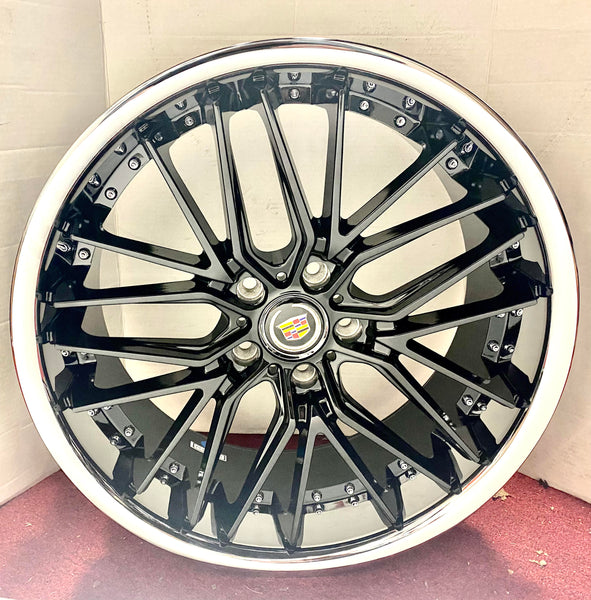 CEO BLACK STAINLESS LIP 20" X 8.5" SET OF 4 WHEELS 5x120